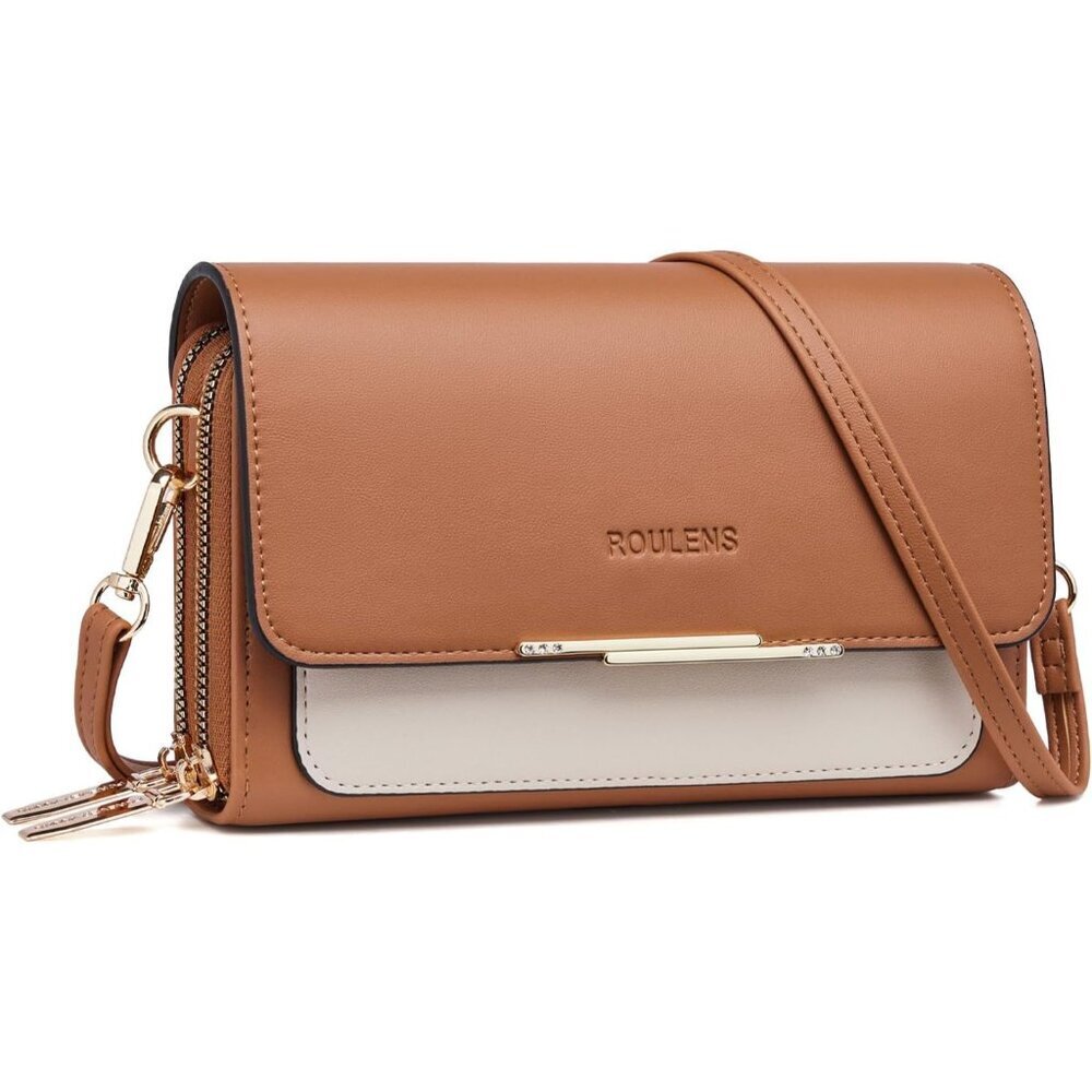 Small PU Leather Crossbody Bag for Women with Card Slots Lightweight Compact